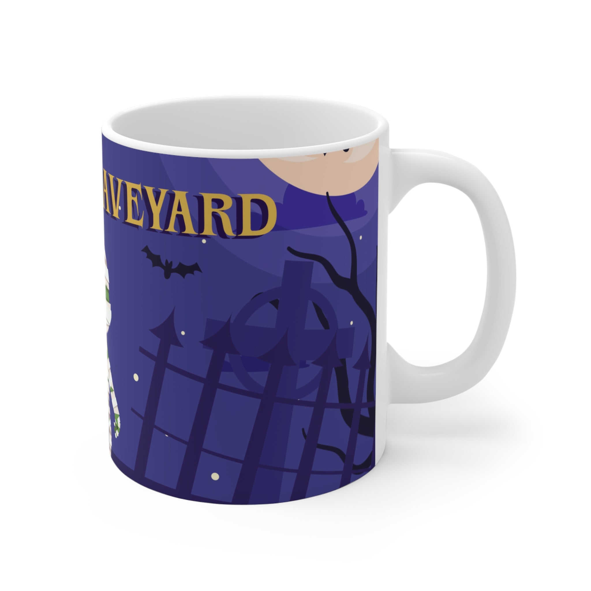 Creepy Graveyard with Halloween Mummy | Mug